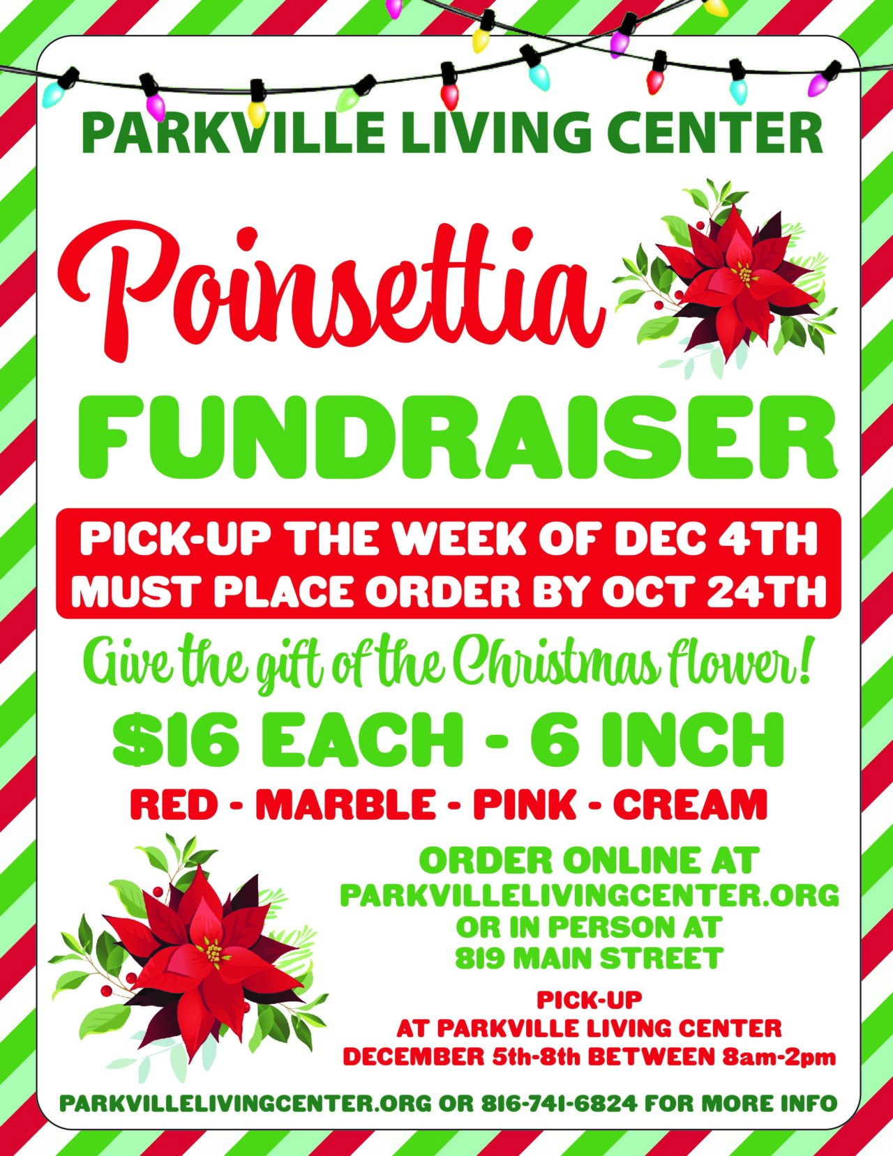 Poinsettia Sale Parkville Living Center